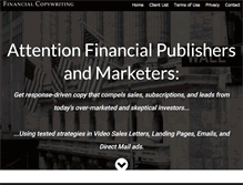 Tablet Screenshot of financialcopywriting.com